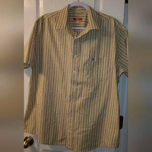 Mossimo Green Striped Button-down Short-sleeved Shirt - XL (83)